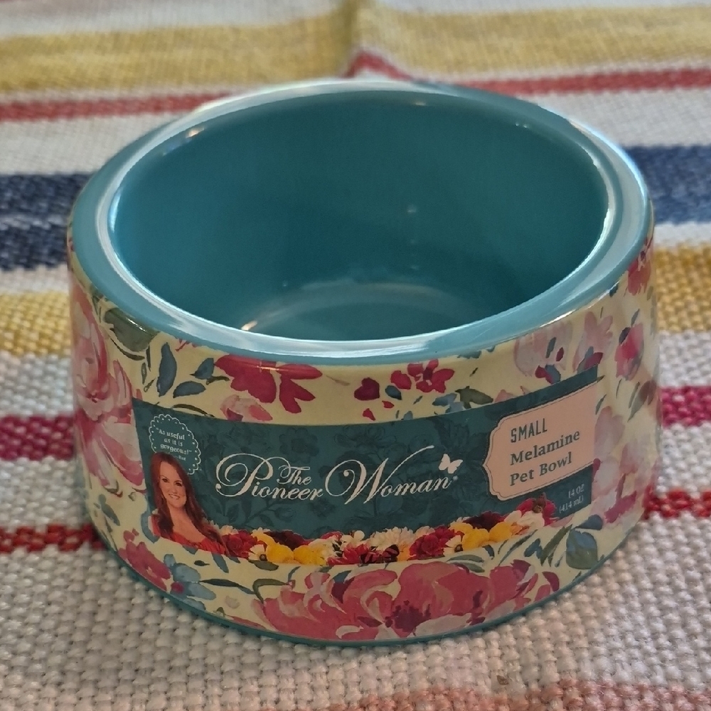 The Pioneer Woman Blue Floral Pet Bowl